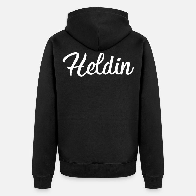 Heldin - Unisex Premium Bio Zip Hoodie - Schwarz