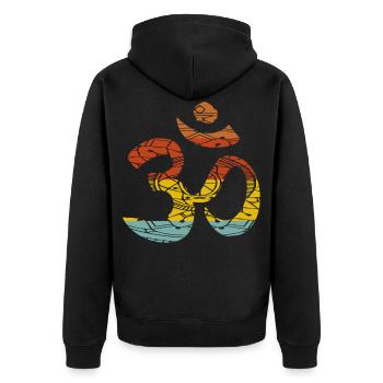 Savasana om mantra - Unisex Premium Organic Zip Hoodie - black - Back - Nico (187cm)