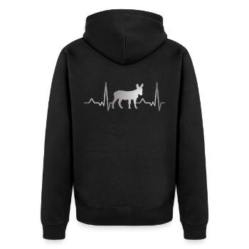 Idée cadeau mules coeur battement âne petit âne - Veste à capuche bio Premium Unisexe - noir - Dos - Nico (187cm)