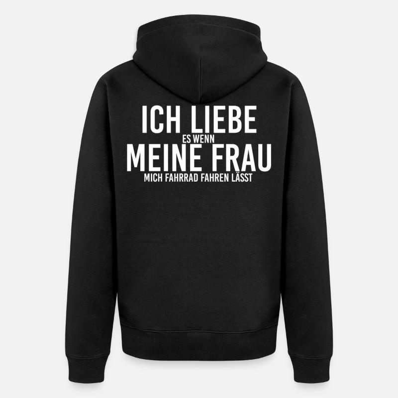 Fahrrad Bikes Sprüche - Unisex Premium Bio Zip Hoodie - Schwarz