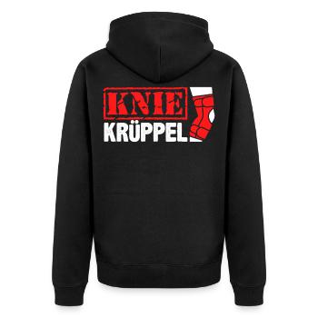 Kreuzband Knie Sportverletzung Krücken Geschenk - Unisex Premium Bio Zip Hoodie - Schwarz - Hinten - Nico (187cm)