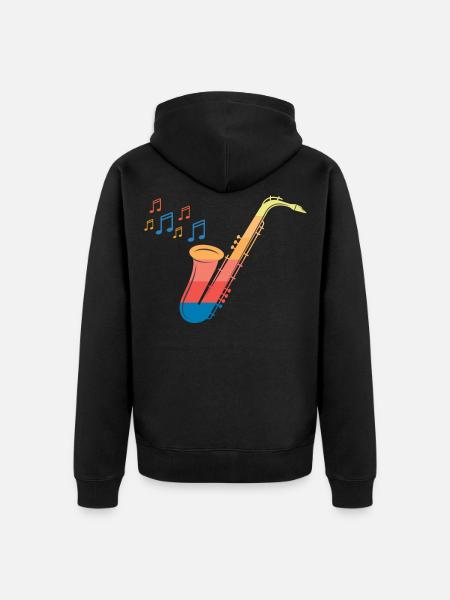 Saxophone - Unisex Premium Organic Zip Hoodie - black