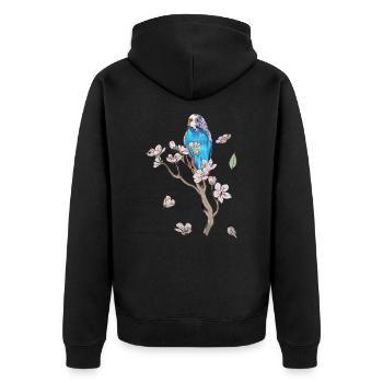 Idée cadeau perruche perruche cockatiel - Veste à capuche bio Premium Unisexe - noir - Dos - Nico (187cm)