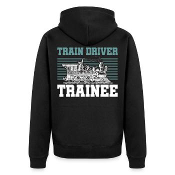 Conducteur de train - Veste à capuche bio Premium Unisexe - noir - Dos - Nico (187cm)