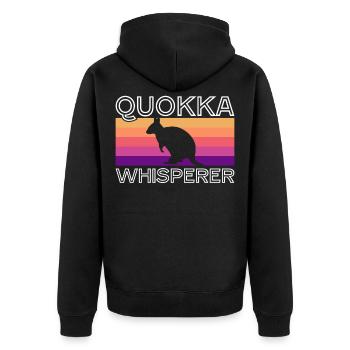 Quokka Quokkas Australien - Unisex Premium Bio Zip Hoodie - Schwarz - Hinten - Nico (187cm)