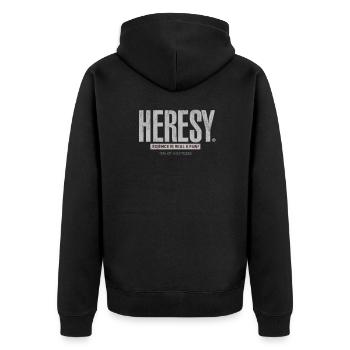 Atheist Design Atheist Candy - Anti Religion Humor - Unisex Premium Bio Zip Hoodie - Schwarz - Hinten - Nico (187cm)