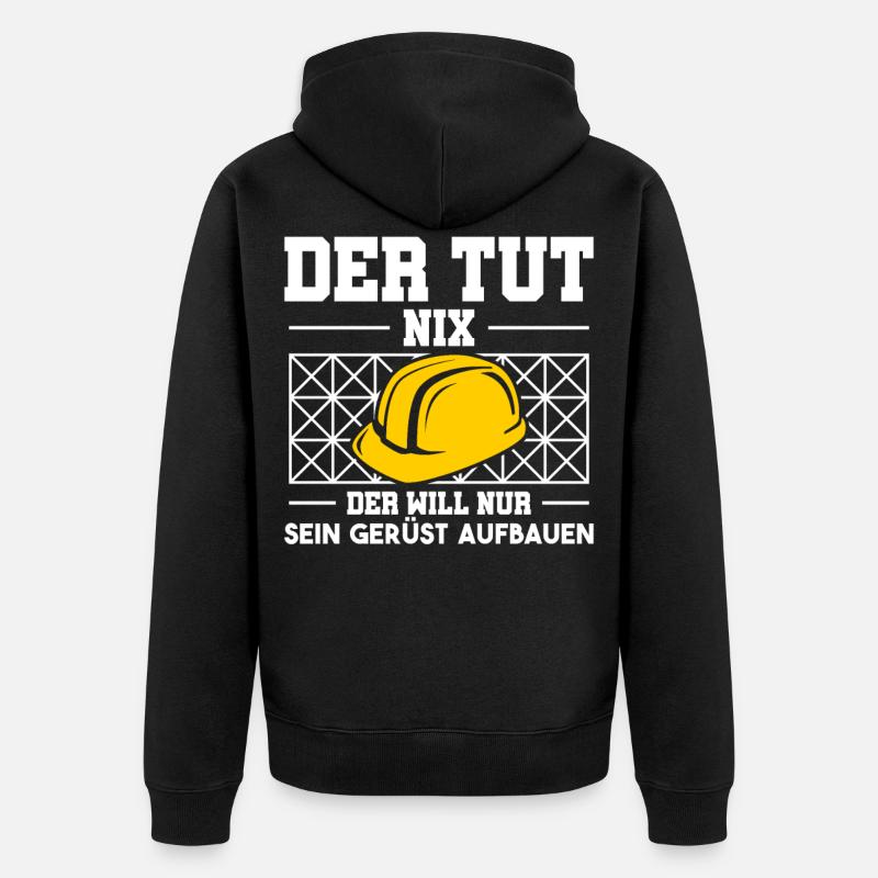 Bauarbeiter Gerüstbauer Arbeiter Gerüstbau - Unisex Premium Bio Zip Hoodie - Schwarz