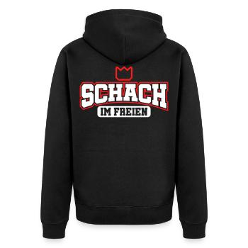 Kubb Wikinger Wurfhölzer Wikingerschach - Unisex Premium Bio Zip Hoodie - Schwarz - Hinten - Nico (187cm)