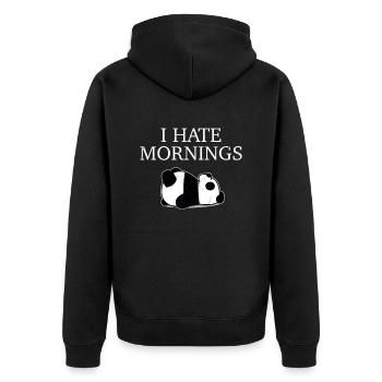Gifts Panda Coffee Panda Bear Pandas Bear Tired - Unisex Premium Organic Zip Hoodie - black - Back - Nico (187cm)