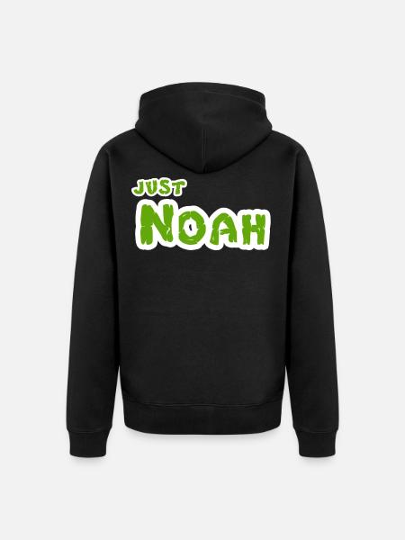 Noah name - Unisex Premium Organic Zip Hoodie - black