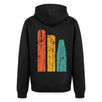 Grandpa high 3 triple grandpa - Unisex Premium Organic Zip Hoodie - black - Back - Nico (187cm)