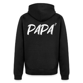 werdender Vater zweifacher Papa 2 Zwillinge - Unisex Premium Bio Zip Hoodie - Schwarz - Hinten - Nico (187cm)