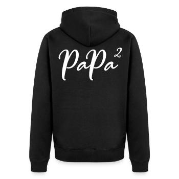 Vater zweifacher Papa 2 Zwillinge - Unisex Premium Bio Zip Hoodie - Schwarz - Hinten - Nico (187cm)