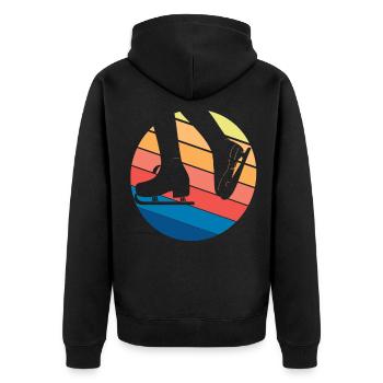 Eisschnelllauf Eiskunstlaufen Schlittschuh Winter - Unisex Premium Bio Zip Hoodie - Schwarz - Hinten - Nico (187cm)