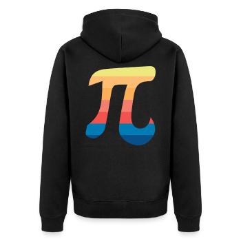 pi Kreiszahl - Unisex Premium Bio Zip Hoodie - Schwarz - Hinten - Nico (187cm)