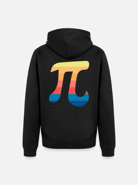pi circle number - Unisex Premium Organic Zip Hoodie - black