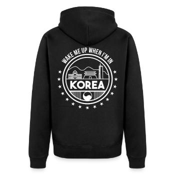 KPop K-Pop Fashion K Pop Clothing Korean Style - Unisex Premium Organic Zip Hoodie - black - Back - Nico (187cm)
