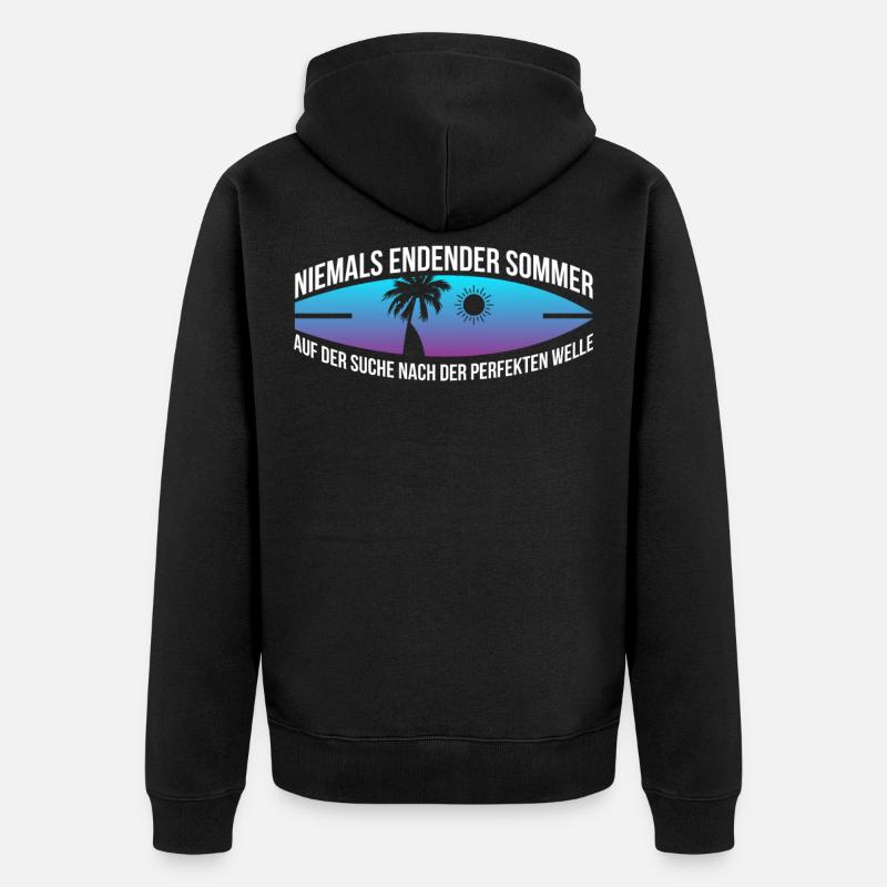 Surf surf - Veste à capuche bio Premium Unisexe - noir