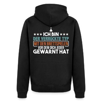 Boardgame Würfel Nerd Geek Brettspiel Geschenk - Unisex Premium Bio Zip Hoodie - Schwarz - Hinten - Nico (187cm)
