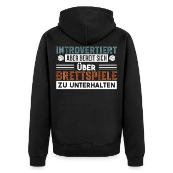 Brettspiel Brettspiele Würfel Nerd Geek Geschenk - Unisex Premium Bio Zip Hoodie - Schwarz - Hinten - Nico (187cm)
