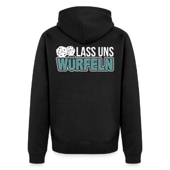 Würfel Brettspiel Brettspiele Nerd Geek Geschenk - Unisex Premium Bio Zip Hoodie - Schwarz - Hinten - Nico (187cm)