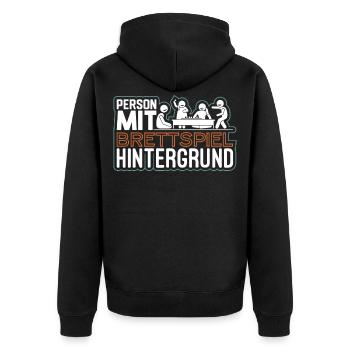 Boardgame Würfel Nerd Geek Brettspiel Geschenk - Unisex Premium Bio Zip Hoodie - Schwarz - Hinten - Nico (187cm)