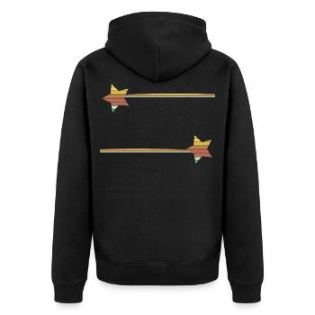 Star falling star line - Unisex Premium Organic Zip Hoodie - black - Back - Nico (187cm)