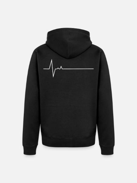 Ekg Herzschlag - Unisex Premium Bio Zip Hoodie - Schwarz