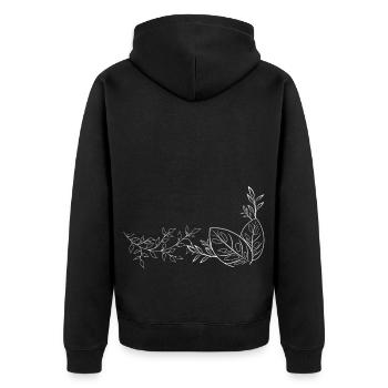 Flowers plants wedding icon - Unisex Premium Organic Zip Hoodie - black - Back - Nico (187cm)