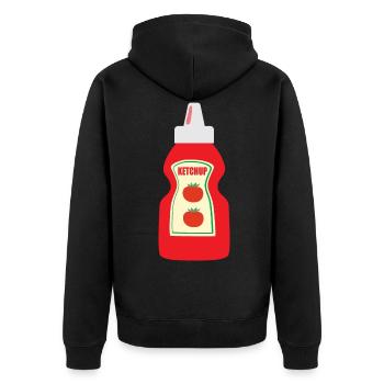 Ketchup - Unisex Premium Bio Zip Hoodie - Schwarz - Hinten - Nico (187cm)