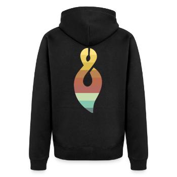 Tatouage tribal maori polynésien - Veste à capuche bio Premium Unisexe - noir - Dos - Nico (187cm)