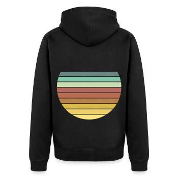Kreise - Unisex Premium Bio Zip Hoodie - Schwarz - Hinten - Nico (187cm)