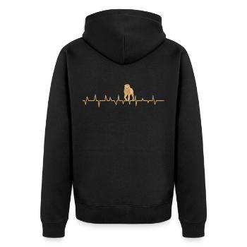 Löwe Geschenk Löwen Afrika Südafrika Herzschlag - Unisex Premium Bio Zip Hoodie - Schwarz - Hinten - Nico (187cm)