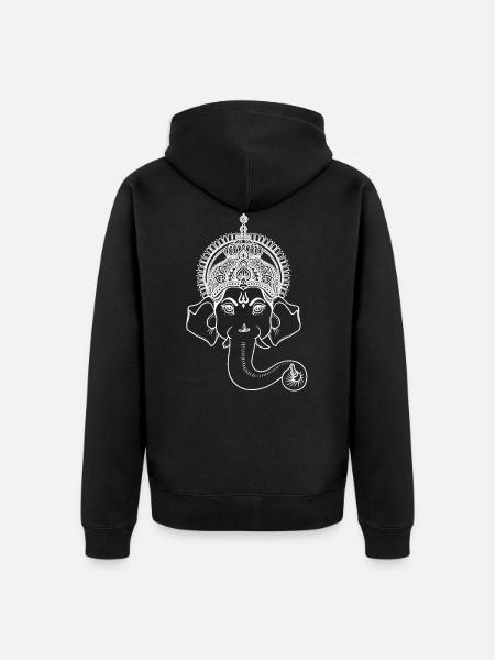 Ganesha Indian God - Unisex Premium Organic Zip Hoodie - black