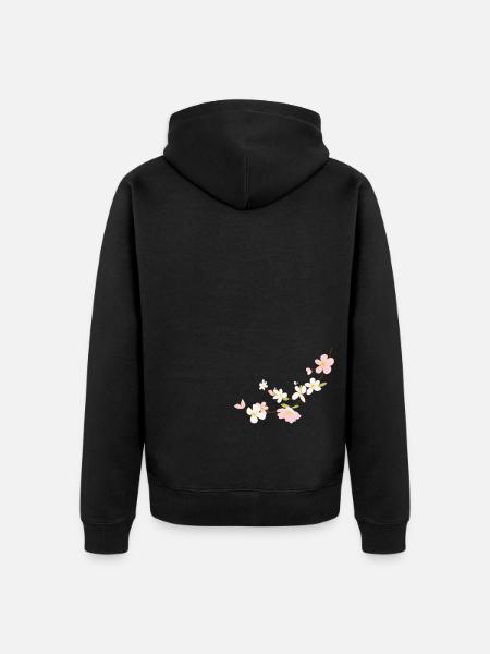 blumen - Unisex Premium Bio Zip Hoodie - Schwarz