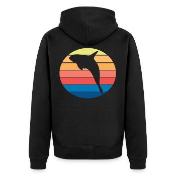 Orca baleine tueuse - Veste à capuche bio Premium Unisexe - noir - Dos - Nico (187cm)