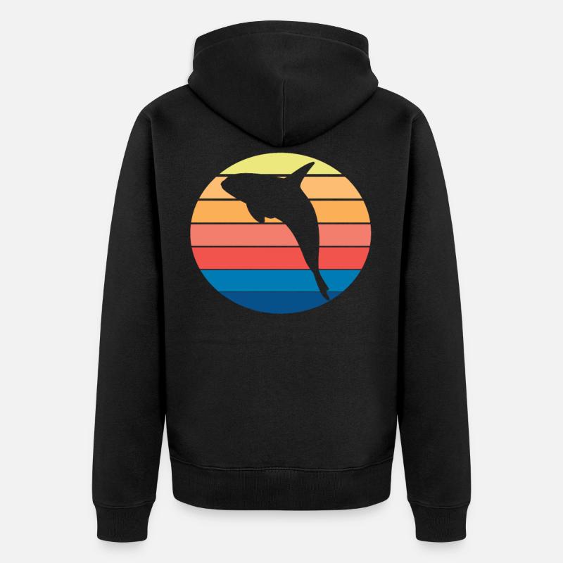 Killerwal Orca - Unisex Premium Bio Zip Hoodie - Schwarz