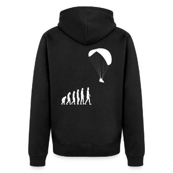 Parapente Parapente Parapente Retro - Veste à capuche bio Premium Unisexe - noir - Dos - Nico (187cm)