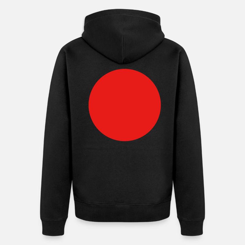 Cercles - points - rouge - Veste à capuche bio Premium Unisexe - noir
