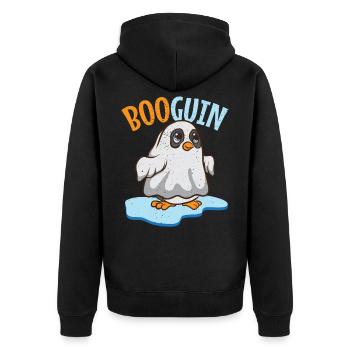 Halloween booguin pingouin dans un fantôme comme cadeau - Veste à capuche bio Premium Unisexe - noir - Dos - Nico (187cm)