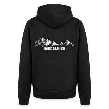 Geocaching Geocacher Gift Idea Caches Geocache - Unisex Premium Organic Zip Hoodie - black - Back - Nico (187cm)
