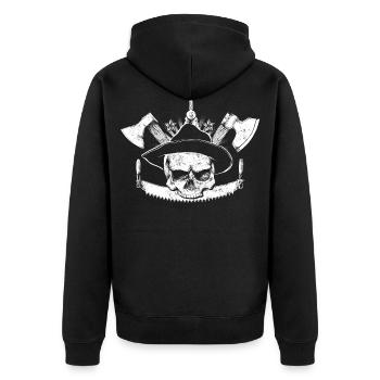 Carpenter - Unisex Premium Organic Zip Hoodie - black - Back - Nico (187cm)