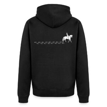 Idée cadeau équitation cheval motif propriétaire de cheval - Veste à capuche bio Premium Unisexe - noir - Dos - Nico (187cm)