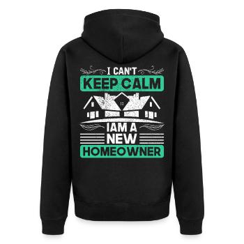 Home builder builder builder gift - Unisex Premium Organic Zip Hoodie - black - Back - Nico (187cm)