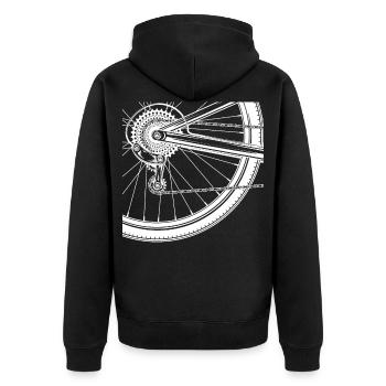 Bike race spokes cycling - Unisex Premium Organic Zip Hoodie - black - Back - Nico (187cm)