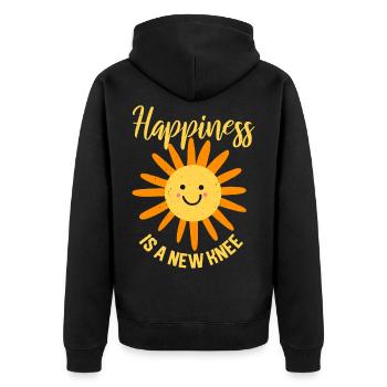 Bionic Titan Knieersatz Geschenk - Unisex Premium Bio Zip Hoodie - Schwarz - Hinten - Nico (187cm)