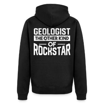 Geologist Rock Geology Gift - Unisex Premium Organic Zip Hoodie - black - Back - Nico (187cm)