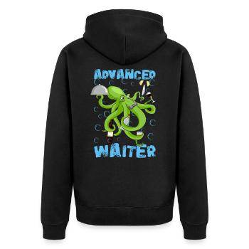 Lustige Sprüche für Kellner, Bedienung, Kellnerin - Unisex Premium Bio Zip Hoodie - Schwarz - Hinten - Nico (187cm)