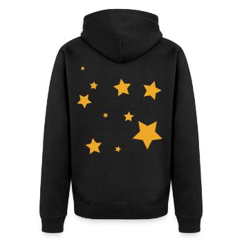 Stern Sterne - Unisex Premium Bio Zip Hoodie - Schwarz - Hinten - Nico (187cm)