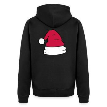 Santa hat - Unisex Premium Organic Zip Hoodie - black - Back - Nico (187cm)